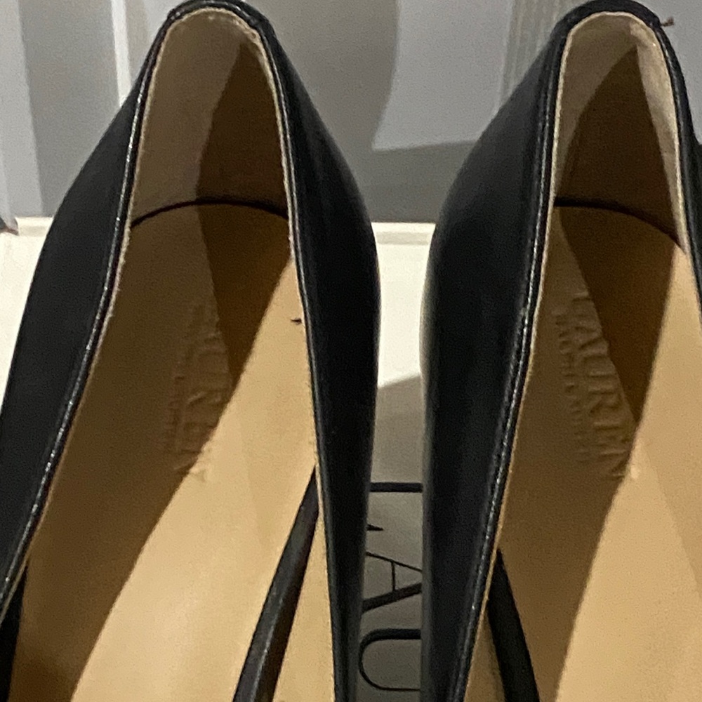 Ralph Lauren Black Leather Heels - Picture 8 of 13